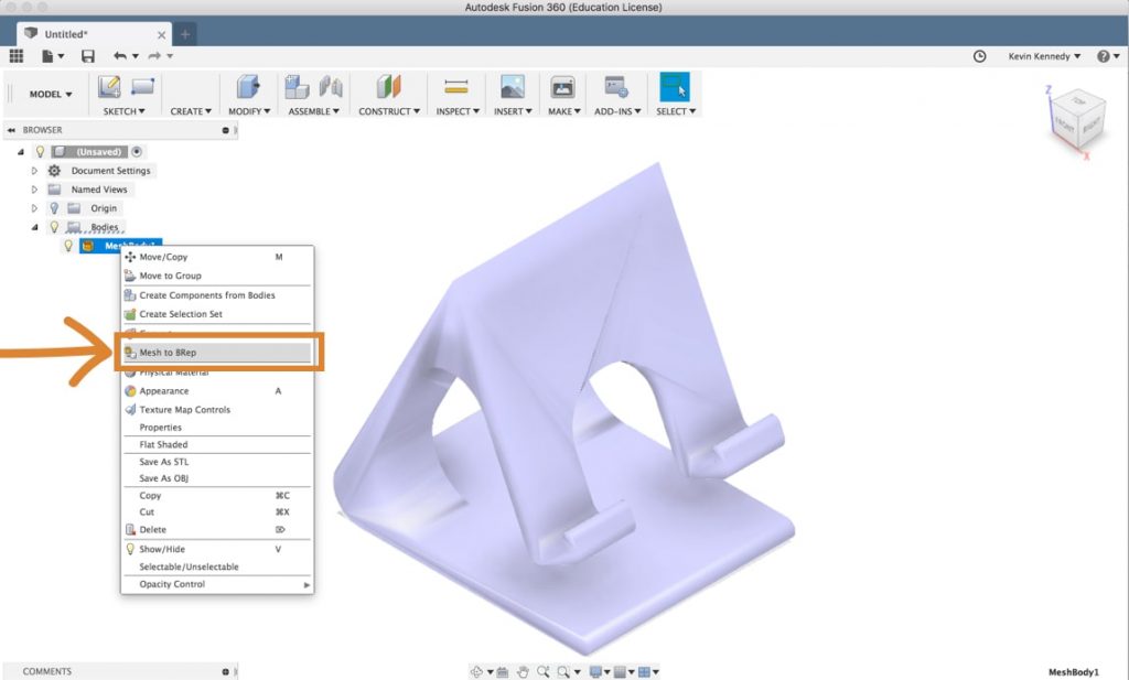 mesh to solid inventor